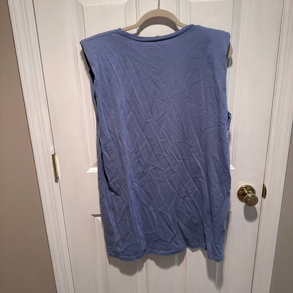 ZARA Blue Dress with Shoulder Pads TRF - Size Large - Picture 4 of 4